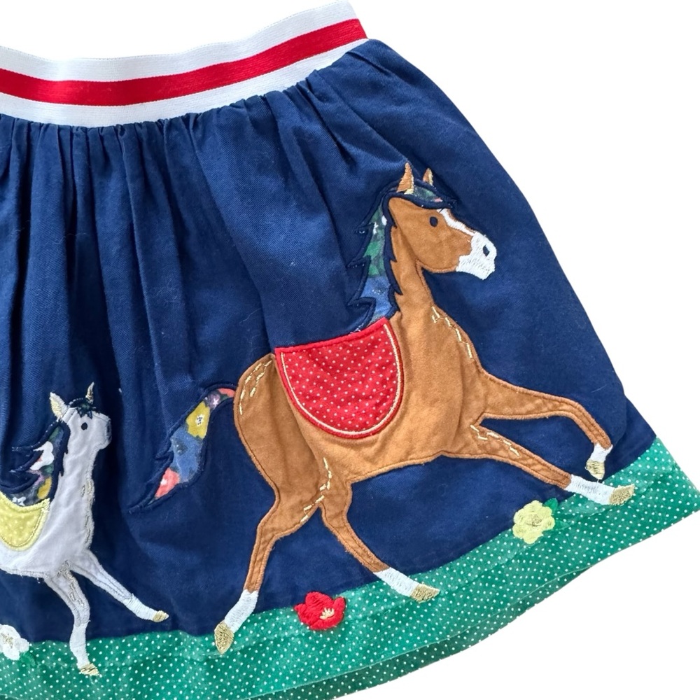 Mini Boden Navy Horse Applique Skirt size 4/5 - Picture 4 of 10